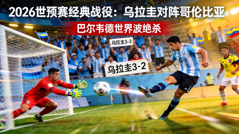 2026世预赛经典战役：乌拉圭对阵哥伦比亚，巴尔韦德世界波绝杀，乌拉圭3-2获胜