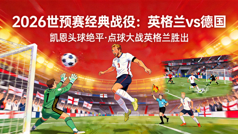 2026世预赛经典战役：英格兰对阵德国，凯恩头球绝平，点球大战英格兰胜出